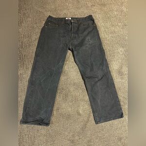 501 Levi Strauss Straight Leg Button Fly Gray Faded Distressed Jeans 42x30